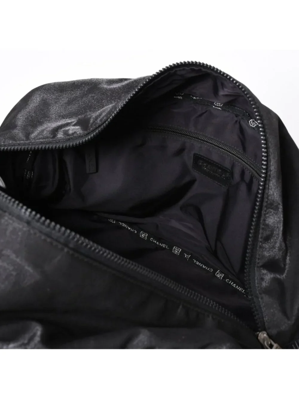 Chanel Sports Line Boston Bag Quilted Black Silver